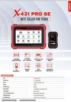 Alat Diagnostik Mobil OBD2 Profesional X431 Scanner dengan Pemindaian ABS & Airbag 12-24V Dukungan Bahasa Spanyol Universal Fit