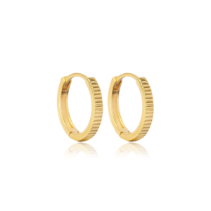 Pendientes de aro lisos elegantes de 13mm, venta al por mayor turca, joyería de plata de ley 925 para todos los días - Product Image 1