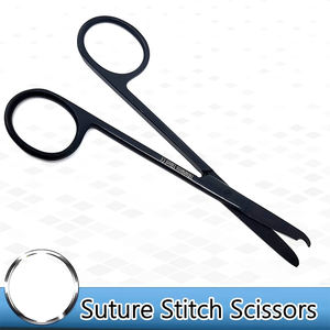 Tijera de puntada quirúrgica de alta calidad, tijera de sutura de hoja afilada recta de acero inoxidable recubierta de negro - Product Image 6