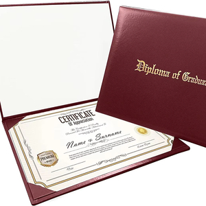 ปกประกาศนียบัตรและซองใส่ใบรับรอง ขนาด A4 ทำจากหนัง PU พร้อมสีและโลโก้ตามสั่ง - Product Image 1