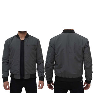 Nueva chaqueta de bombardero gris con estilo para hombre, de lona cómoda con cuello levantado, chaqueta de invierno superventas de la mejor calidad - Product Image 6