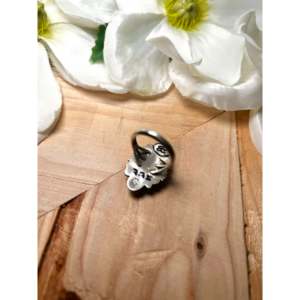 Navajo Made <b>Statement</b> Boho <b>Ring</b> Sonoran Gold Turquoise & Sterling <b>Silver</b> with Bezel Setting Size 8 Everyday Wear Gemstone <b>Ring</b> - Product Image 4