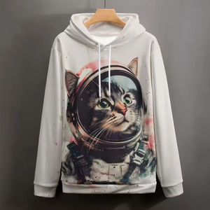 Sudadera con Capucha Unisex de Diseño Nuevo de Invierno, Camiseta con Estampado Completo por Sublimación, Forrada, con Estampado Animal, 100% Algodón, Personalizada - Product Image 6