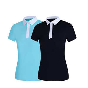 Vêtements pour femmes bleu marine à manches courtes Polo Golf T Shirt Plain Good Quality Quick Dry Cotton Soft - Product Image 6