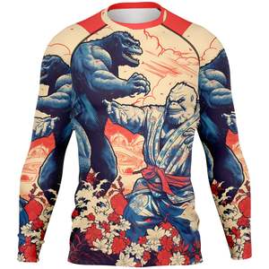 Camisa de compresión impresa personalizada de manga larga Surf natación rash guard OEM spandex material sublimación Rash Guard para hombres - Product Image 6