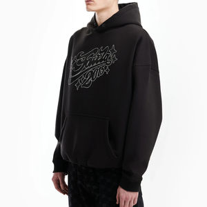 Sudaderas con Pedrería y Logotipo Personalizado de Fabricante de Alta Calidad 2025, Tejido French Terry Grueso, Corte Cuadrado con Logotipo y Pedrería - Product Image 6