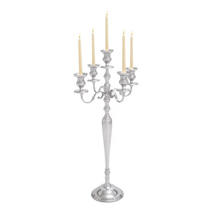 Candélabre élégant en métal à 5 bras pièce maîtresse pour les événements décorations de réception de cérémonie de fête candélabre en argent - Product Image 3