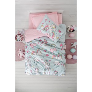 Cotton Box Junior Single Duvet Cover Set with <b>Fitted</b> <b>Sheet</b> Twinka Pink Princess Style Featuring Character <b>Pattern</b> for Home Use - Product Image 1