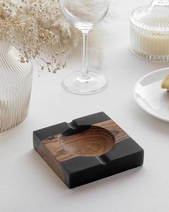 Walnoot Asbak Advertentie Gepersonaliseerde En Creatieve Massief Houten Woonkamer Koffietafel Sigaar Houder Asbak Tegen Goedkope Prijs - Product Image 3