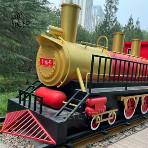 BLVE tamaño grande al aire libre parque decorativo Metal Arte Centro Comercial modelo estatua jardín rojo Acero inoxidable <span class=keywords><strong>tren</strong></span> escultura - Product Image 4