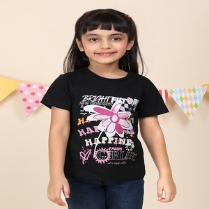 Camiseta de cuello redondo para niñas de algodón Smart Look 100% disponible diferentes métodos de impresión camiseta para niñas cuidadosamente seleccionadas que absorbe la humedad - Product Image 1