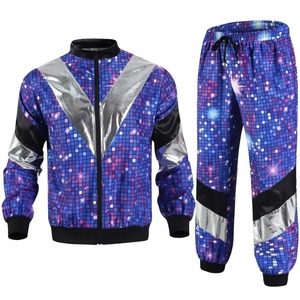 2025 nuevo chándal de moda Jogging Wear estilo Retro traje de fiesta Live Cosplay chaqueta y pantalones cortavientos chándal de nailon - Product Image 6