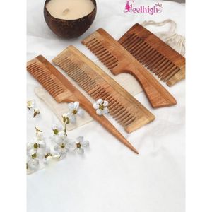 Peine de madera de Neem ayurvédico, natural y antibacteriano, para un cabello saludable y suave. - Product Image 4
