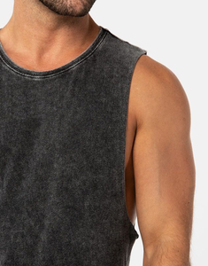 <b>Men</b> Tank Top Gym Sleeveless Shirt Quick Dry Breathable Muscle Tank Custom Logo Sportswear OEM Acid Wash Vintage <b>Singlets</b> Tops - Product Image 5