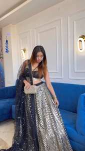 2025 última llegada diseñador pesado dos tonos seda Lehenga Choli mejor calidad nupcial boda desgaste para fiestas verano mejor precio - Product Image 4