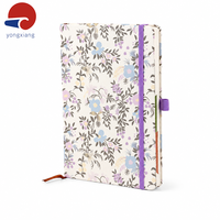 Carnet en cuir personnalisé imprimé, couverture rigide, ligné, avec intercalaires, fermeture élastique et marque-page en ruban