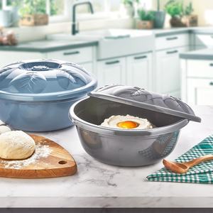 Recipiente Redondo Decorativo de Plástico PP para Mezclar Masa, con Tapa Floral, Ecológico, Hermético, de 5.5L, para Almacenamiento de Alimentos, Especias y Repostería - Product Image 2