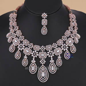 คอลเลกชันใหม่14Kt แวววาวรอบตัดสีโรสโกลด์ห้องปฏิบัติการปลูกเพชรแฟนซีต่างหูสำหรับเจ้าสาวชุดงานแต่งงาน - Product Image 1