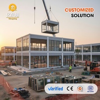 Maison conteneur préfabriquée de 20 pieds, bureau mobile modulaire pour chantier avec structure en acier