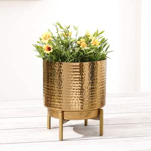 VENTE CHAUDE Pots de fleurs et jardinières en or nouvelle arrivée Pot de jardin à la mode Conteneurs de plantes contemporains durables pour la décoration intérieure - Product Image 1