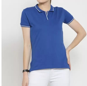 Haute qualité femmes 100% coton pour polos coupe ajustée à manches courtes respirant Anti-rides solide pour Golf sport tenue décontracté - Product Image 4