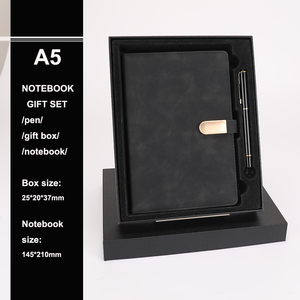 Pu Lederen A5 Hardcover Dagboek Cadeauset Notitieboekje Met Pen En Thermos Beker - Product Image 3