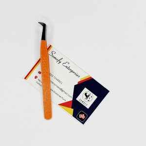 Pinzas cortas de brillo naranja personalizables de la mejor calidad, producto sostenible de gran venta para extensiones de pestañas - Product Image 2