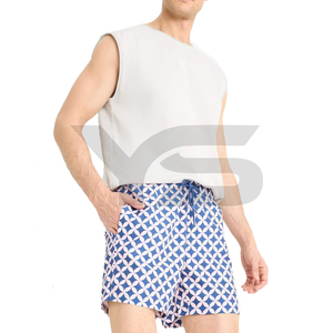 Men's Casual Short with Drawstring Closure Wholesale Price 100% Polyester Mid Waist Board Shorts Beach Sublimation Printed - Product Image 3