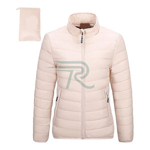 Razorts International Women's Quilted <b>Jacket</b> Full Zip Autumn Lightweight <b>Packable</b> With Kangaroo Pocket Solid Color - Product Image 1