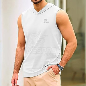 Street Wear pull hommes sans manches à capuche couleur unie hommes à capuche meilleure qualité hommes sweats à capuche - Product Image 2