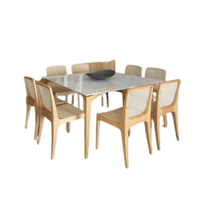 Venta al por mayor juego de comedor de madera mesa de comedor con 4-6 sillas muebles de comedor moderno diseño de lujo producto Costumiz - Product Image 1