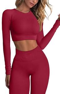 Conjunto de Yoga de marca personalizada para mujer, ropa deportiva de entrenamiento de invierno de 3 piezas, mallas transpirables sin costuras, elásticas en cuatro direcciones - Product Image 3