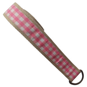 2025 Fábrica al por mayor Color sólido Doble D-Ring Hebilla Gingham Poliéster Correas Cinturón con punta de metal - Product Image 3