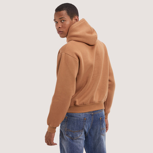 Oversized Regular Sleeves Drop Shoulder Heavyweight Boxy Fit Cropped <b>Pullover</b> <b>Men</b> Winter Hoodie Sweatshirt - Product Image 2