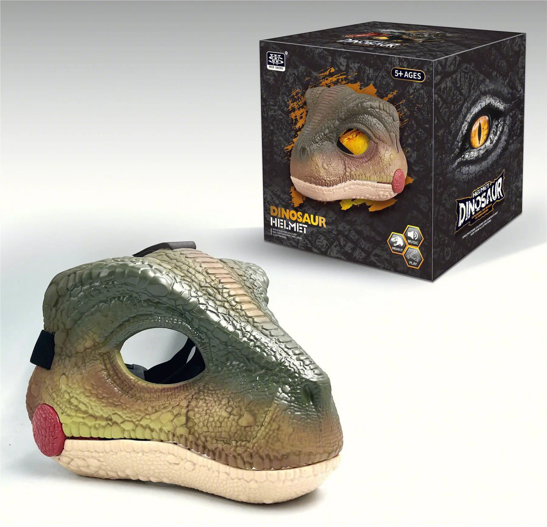 Masque Dinosaure Mâchoire Mobile Décor Halloween Velociraptor Rex Masque Animal, Cadeaux de Noël pour Enfants