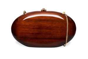 Handmade Brown Acacia Wooden Clutch Purse Detachable Chain Budget-friendly Bridal Clutch <b>Bag</b> <b>Promotional</b> Tote <b>Bags</b> Discounted - Product Image 3