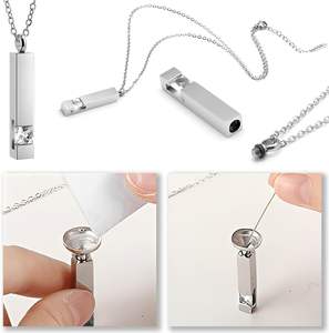 Set of 6 Purple Cremation Funeral Urns for Ashes for Women & Men Includes 1 Large Purple Urn with 4 <b>Small</b> Keepsakes & 1 <b>Necklace</b> - Product Image 5