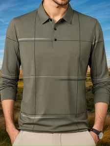 Camiseta Polo Casual para Hombre, 100% Algodón, Manga Larga, Transpirable, Diseño Sólido, Personalizable, ODM Disponible - Product Image 4