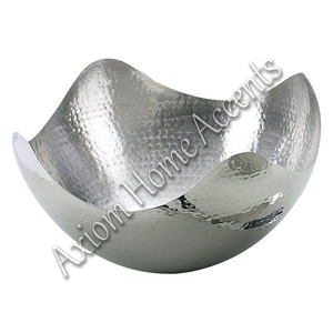 Axiom Home Accents elegante Frutero de aluminio brillante grabado a mano con plata artesanal y azul para comer - Product Image 6