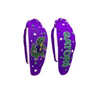 Serre-tête perlé le plus vendu pour le jour du match, inspiré des équipes sportives, accessoire de cheveux noué pour les événements scolaires et en stade