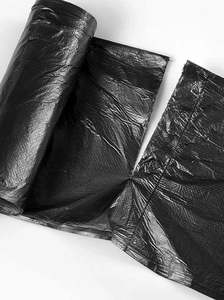 Black Fold Heavy Duty Trash Bag Plastic <b>Disposable</b> 55 60 100 160 Gallon <b>Garbage</b> Bag - Product Image 3