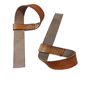 Correas de cuero ajustables para hombres y mujeres, logotipo personalizado, gimnasio y equipo de fitness con agarre mejorado para culturismo - Product Image 1