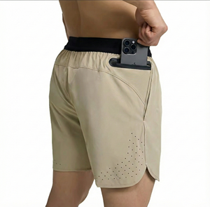 <b>Men's</b> Summer Active Running <b>Shorts</b> with Quick Dry Mesh Gym Training Sports <b>Shorts</b> with Side Split Solid Pattern - Product Image 1