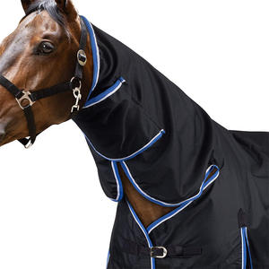 Couverture de cheval imperméable en nylon respirant et isolant pour l'hiver, personnalisable en couleur/logo/taille, pour dressage, combo stable en coton - Product Image 2