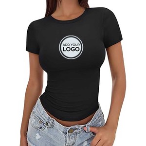 Camisetas de algodón para mujer, camisa de manga larga con cuello redondo, camiseta informal transpirable que absorbe la humedad, Camisetas básicas de ajuste Regular - Product Image 5