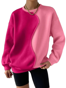 Sudadera de Cuello Redondo para Mujer, Diseño Nuevo de Invierno, Color Sólido, con Logotipo Frontal, Venta al Por Mayor - Product Image 3