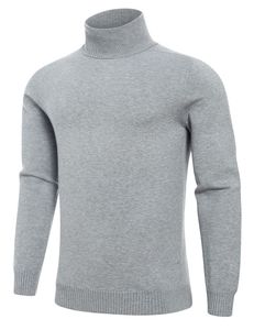 Pull en maille à col roulé pour homme, pull d'hiver, coupe ajustée, 100% coton peigné, anti-froissement, anti-boulochage, devant 380g, personnalisé - Product Image 6