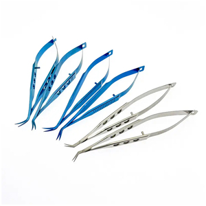 Ophthalmic Scissors Castroviejo Corneal Scissors Left/Right Manual <b>Titanium</b> Ophthalmic Surgical Instrument Set - Product Image 1