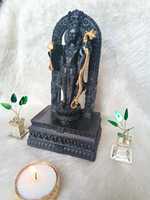 Ram Ji Murti avec Ayodhya Mandir modèle Shri Ram Ji idole pour la maison Temple bureau bureau voiture tableau de bord chambre décor cadeau spirituel