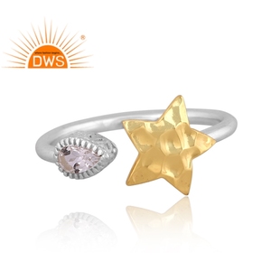 Meilleure vente argent sterling cristal naturel Quartz pierre précieuse anneau réglable fabricant de bijoux personnalisés - Product Image 4